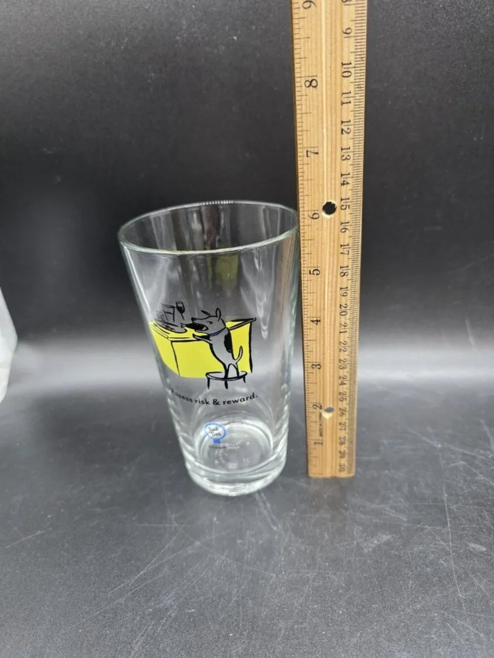 Bad Dog Wisdom Tall Drinking Glasses Set of 4 Whimsical Barware Canine Puppy